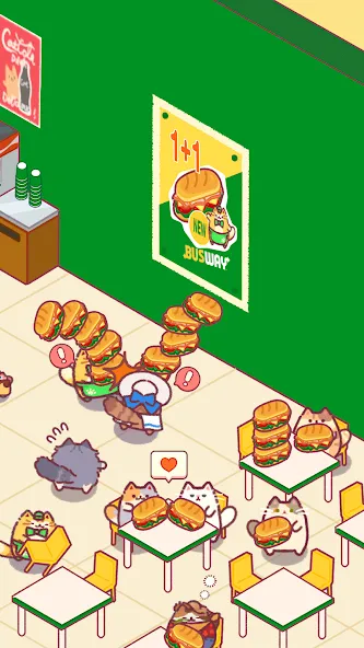 Cat Snack Bar: Cute Food Games (Кэт Снэк Бар) [МОД Все открыто] APK Android Screenshot 3