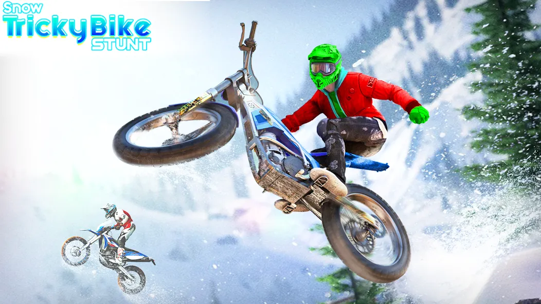 Snow Tricky Bike Stunt Race 3D [МОД Меню] APK Android Screenshot 1