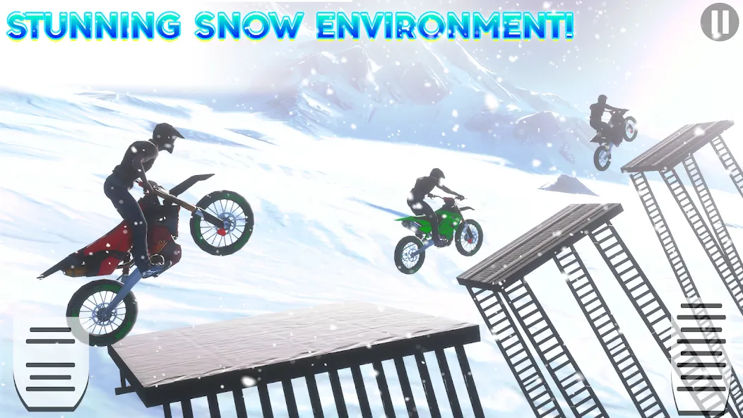 Snow Tricky Bike Stunt Race 3D [МОД Меню] APK Android Screenshot 2