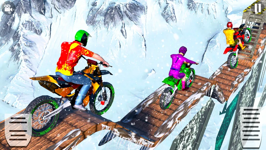 Snow Tricky Bike Stunt Race 3D [МОД Меню] APK Android Screenshot 4