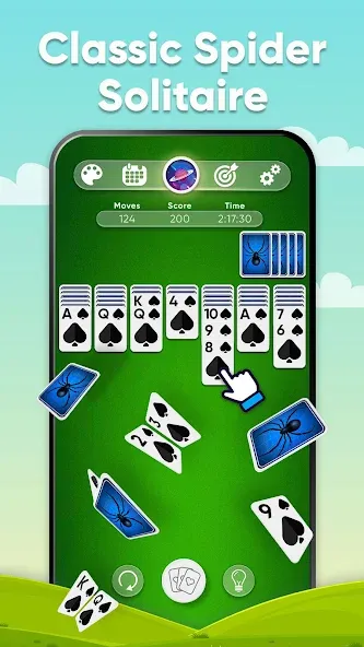 Spider Solitaire (Спайдер Солитер) [МОД Unlocked] APK Android Screenshot 1