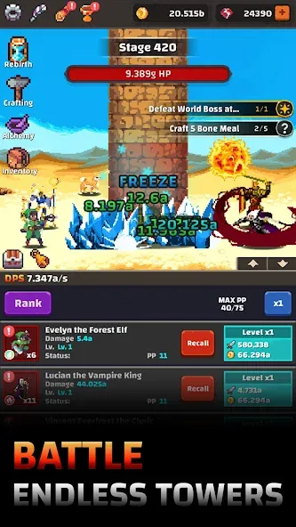 Tower Quest: Pixel Idle RPG (тауэр квест) [МОД Premium] APK Android Screenshot 1