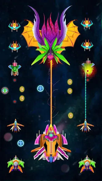 Galaxy Shooting: Alien Attack (Гэлэкси Шутинг) [МОД Много денег] APK Android Screenshot 1