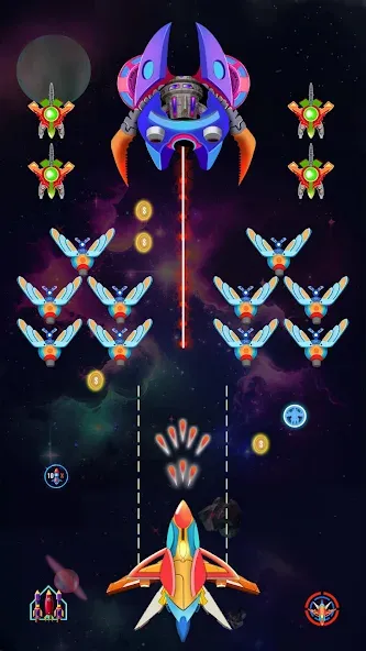 Galaxy Shooting: Alien Attack (Гэлэкси Шутинг) [МОД Много денег] APK Android Screenshot 2