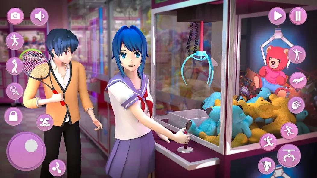 Anime School Girl Simulator 3D [МОД Бесконечные монеты] APK Android Screenshot 4