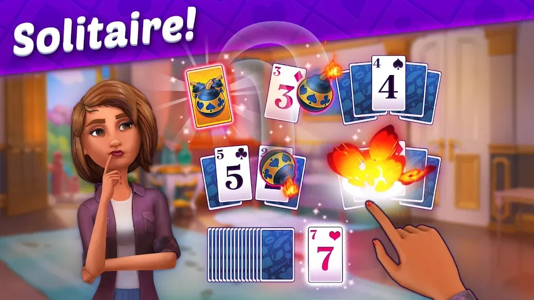 Solitaire Story - Ava's Manor [МОД Много денег] APK Android Screenshot 3