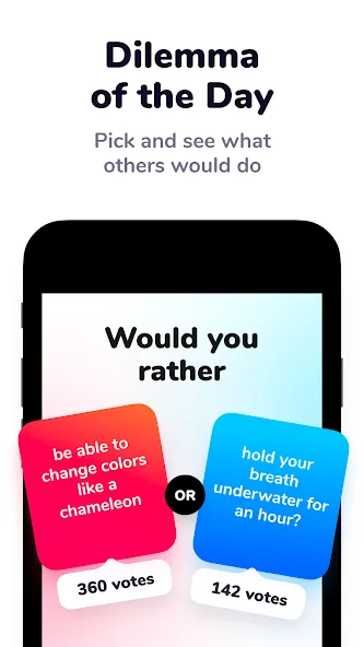 Dilemmaly - Would you rather? [МОД Бесконечные монеты] APK Android Screenshot 4