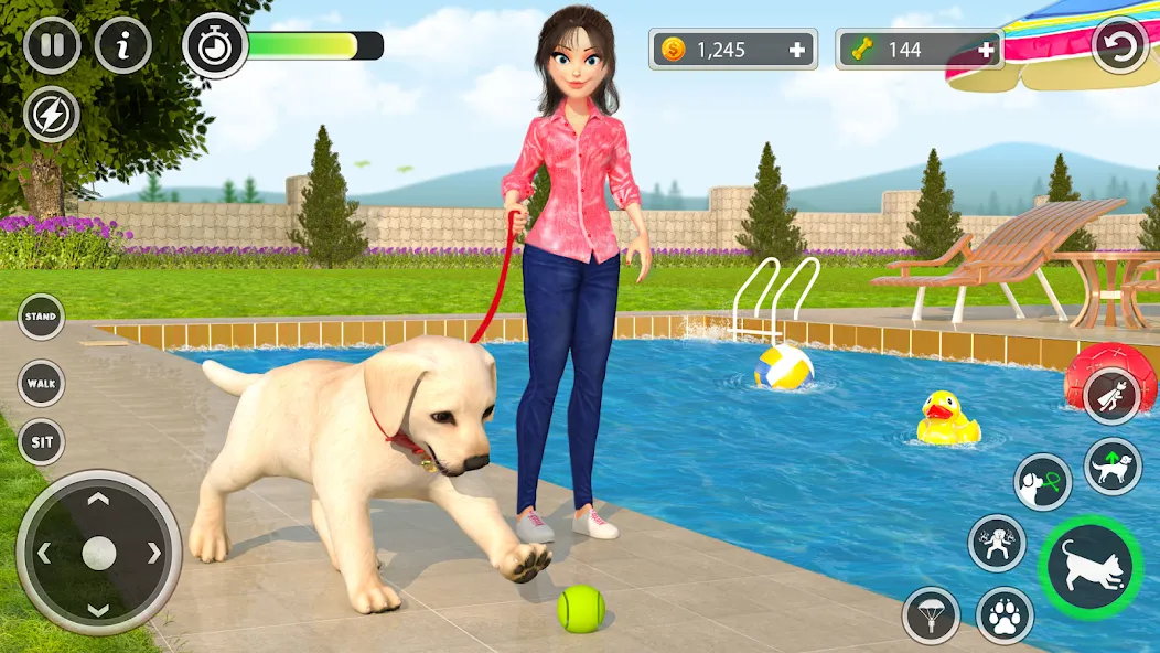 Dog Simulator Pet Dog Games 3D [МОД Unlocked] APK Android Screenshot 2