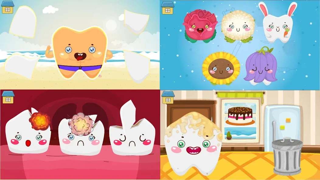 Funny Teeth kids dentist care! [МОД Много денег] APK Android Screenshot 1