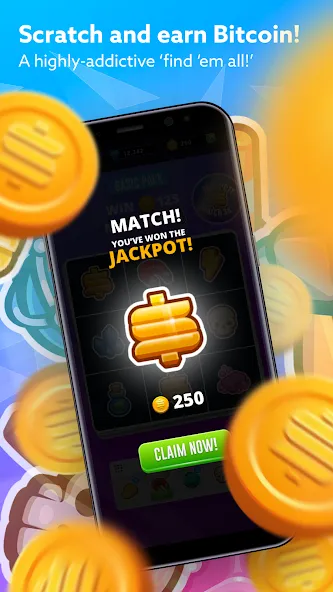 Bitcoin Scratch (Биткойн Скретч) [МОД Много денег] APK Android Screenshot 1