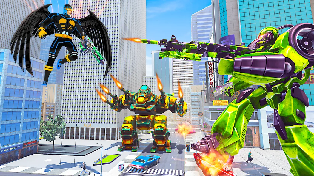 Flying Bat Robot Car Transform (Флайинг Бэт Робот Кар Трансформ) [МОД Все открыто] APK Android Screenshot 5