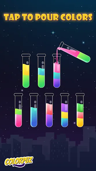 Colorpuz - Water Sort Puzzle (Колорпаз) [МОД Все открыто] APK Android Screenshot 1