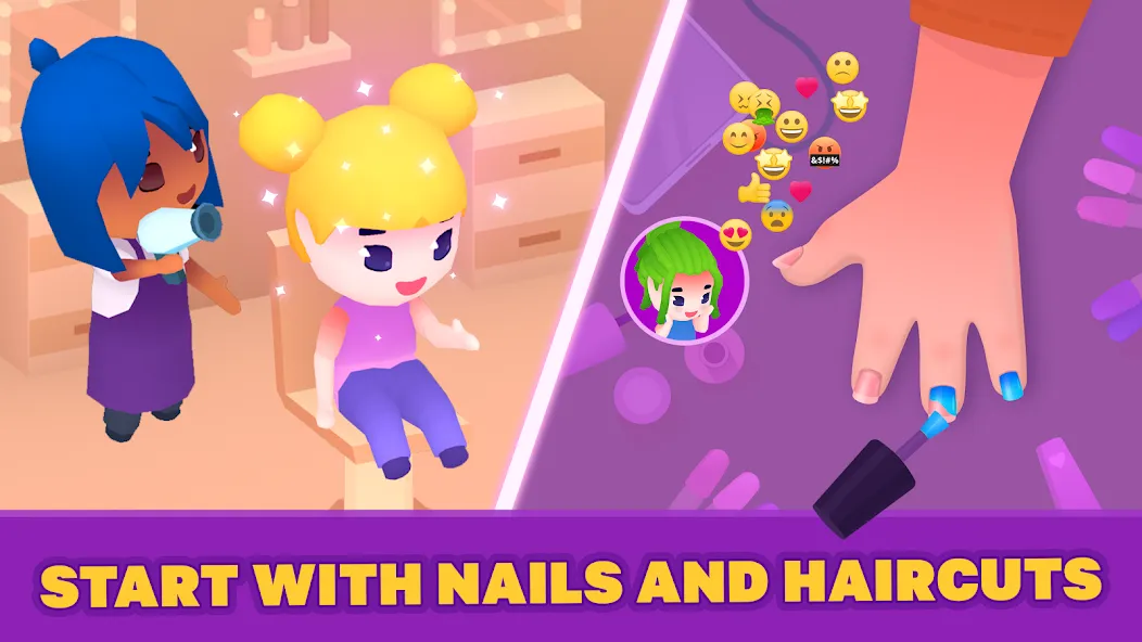 Idle Beauty Salon Tycoon (Айдл Бьюти Салон Тайкун) [МОД Mega Pack] APK Android Screenshot 3
