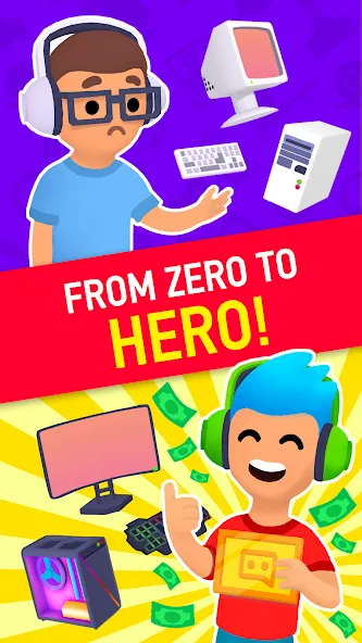 Idle Streamer - Tuber game (Айдл стример) [МОД Unlocked] APK Android Screenshot 4