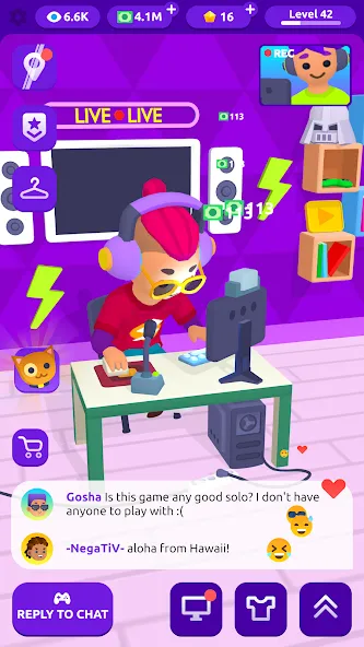 Idle Streamer - Tuber game (Айдл стример) [МОД Unlocked] APK Android Screenshot 5