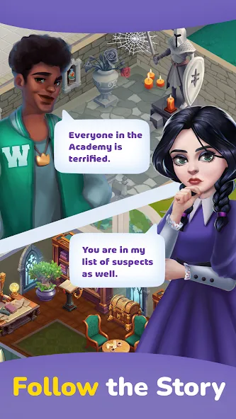 Weekday Merge: Mansion Mystery [МОД Бесконечные монеты] APK Android Screenshot 1