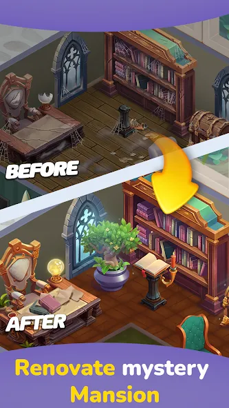 Weekday Merge: Mansion Mystery [МОД Бесконечные монеты] APK Android Screenshot 3