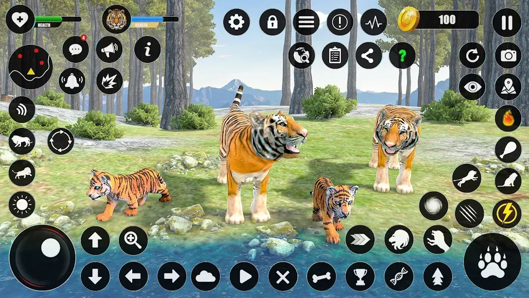 Tiger Simulator Animal Games (Тигровый симулятор  игры с животными) [МОД Все открыто] APK Android Screenshot 2