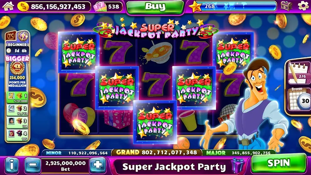 Jackpot Party Casino Slots (Джекпот Пати) [МОД Unlocked] APK Android Screenshot 4