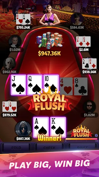 Mega Hit Poker: Texas Holdem (Мега Хит Покер) [МОД Premium] APK Android Screenshot 2