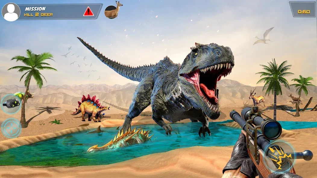 Dino Hunting Sniper Shooter 3D [МОД Premium] APK Android Screenshot 1