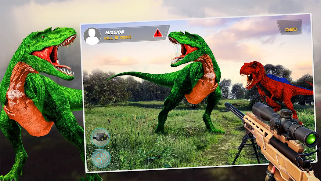 Dino Hunting Sniper Shooter 3D [МОД Premium] APK Android Screenshot 2