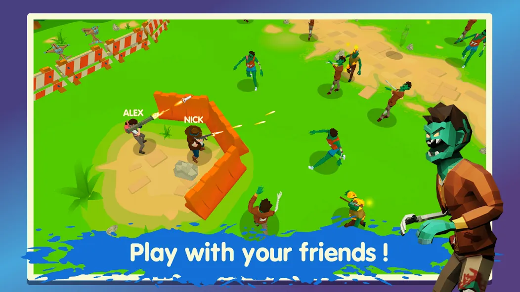 Two Guys & Zombies 3D: Online [МОД Бесконечные монеты] APK Android Screenshot 1