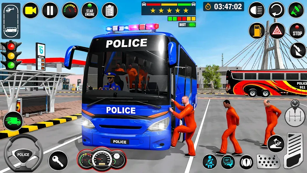 City Bus Simulator Bus Game 3D (Полицейский автобус симулятор) [МОД Premium] APK Android Screenshot 3