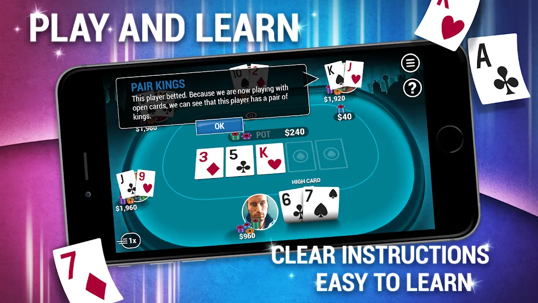 Learn How To Play Texas Poker [МОД Бесконечные монеты] APK Android Screenshot 3