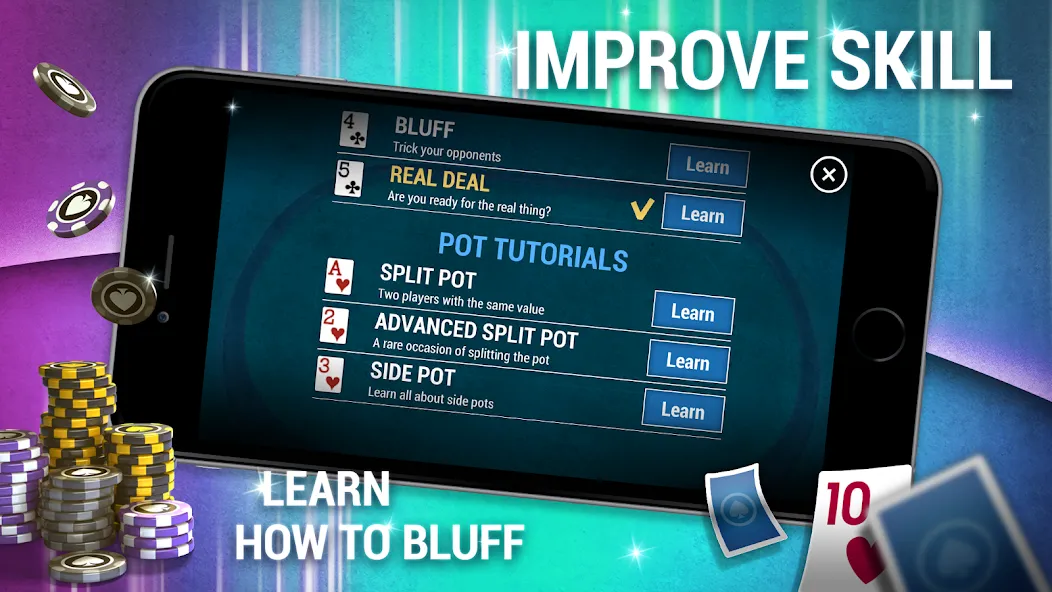 Learn How To Play Texas Poker [МОД Бесконечные монеты] APK Android Screenshot 4