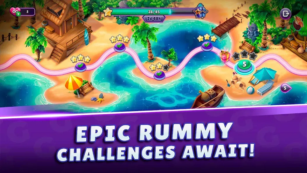 Gin Rummy Super - Card Game (Джин Рамми Супер) [МОД Много денег] APK Android Screenshot 3