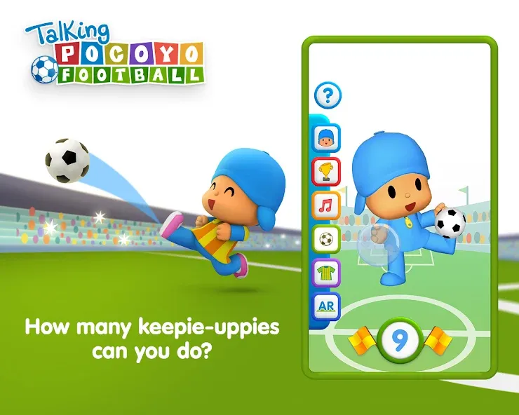 Talking Pocoyo Football [МОД Бесконечные монеты] APK Android Screenshot 1
