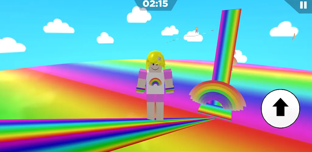 Rainbow Parkour sweet Girl (Рейнбоу Паркур милая девушка) [МОД Бесконечные монеты] APK Android Screenshot 2
