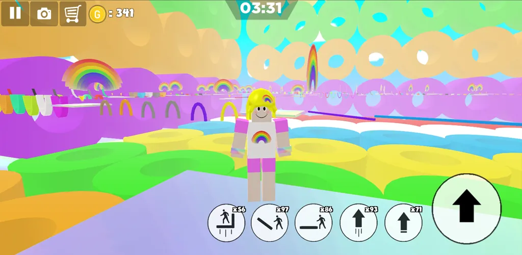 Rainbow Parkour sweet Girl (Рейнбоу Паркур милая девушка) [МОД Бесконечные монеты] APK Android Screenshot 4