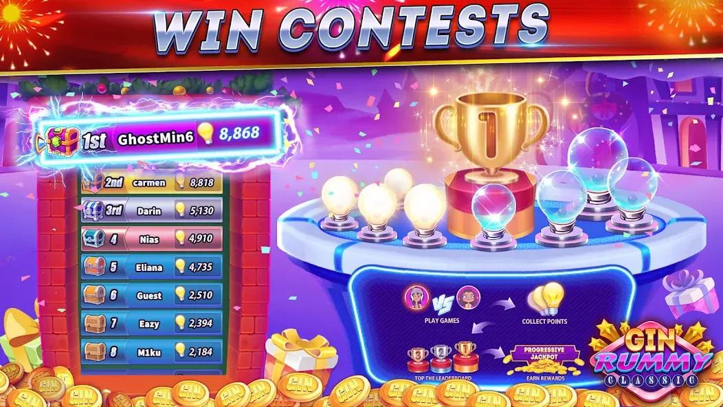 Gin Rummy Online & Offline [МОД Все открыто] APK Android Screenshot 2