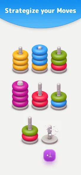 Color Sort 3D — Hoop Stack [МОД Unlocked] APK Android Screenshot 2