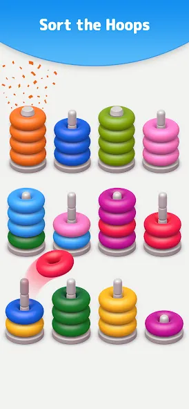 Color Sort 3D — Hoop Stack [МОД Unlocked] APK Android Screenshot 4