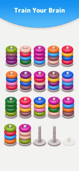 Color Sort 3D — Hoop Stack [МОД Unlocked] APK Android Screenshot 5
