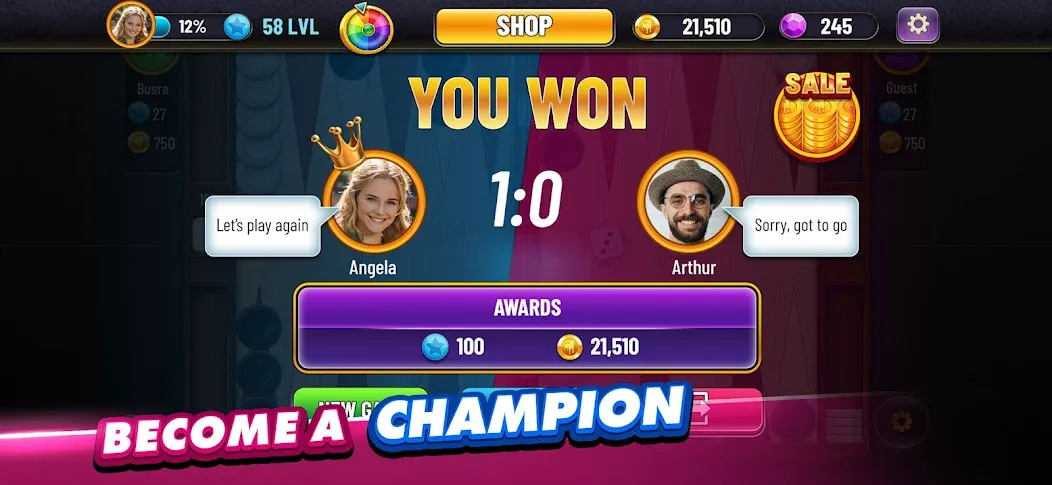 Backgammon Plus - Board Game (Бэкгаммон Плюс) [МОД Premium] APK Android Screenshot 5