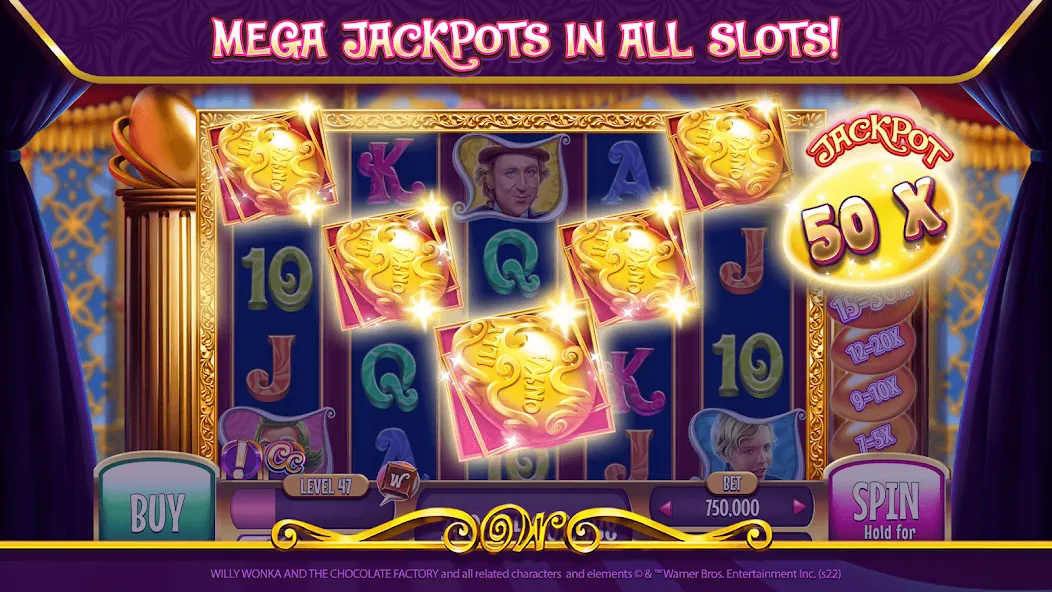 Willy Wonka Vegas Casino Slots (Вилли Вонка Вегас Казино Слоты) [МОД Бесконечные монеты] APK Android Screenshot 4