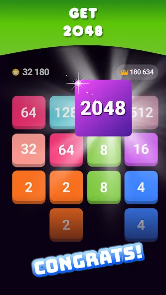 2048: Puzzle Game! Merge Block (Две тысячи сорок восемь) [МОД Mega Pack] APK Android Screenshot 2