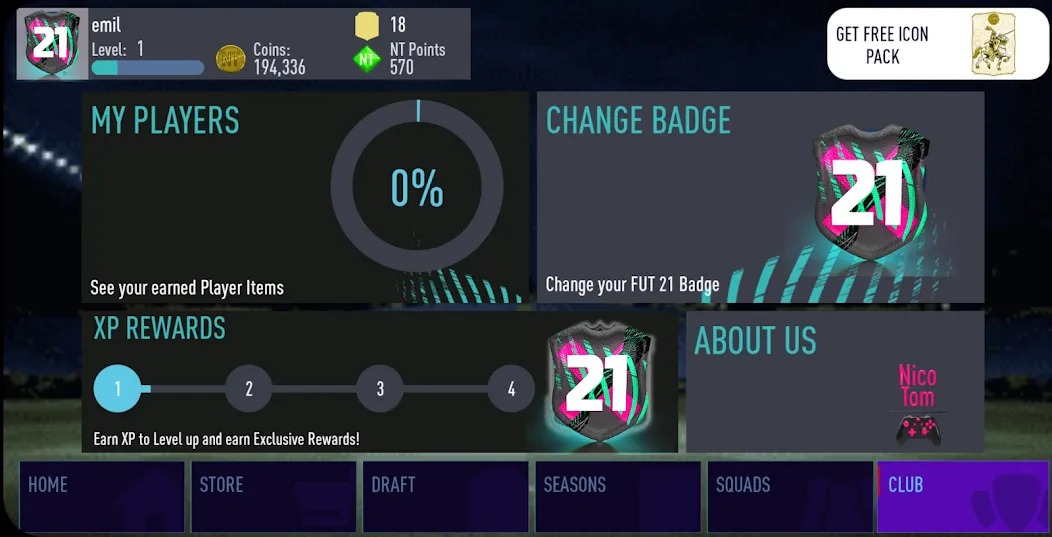 NT 21 Draft + Pack Opener [МОД Mega Pack] APK Android Screenshot 3