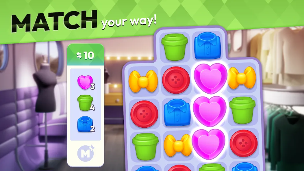 Makeover Match - Fashion Game (Мейковер Матч) [МОД Бесконечные монеты] APK Android Screenshot 5