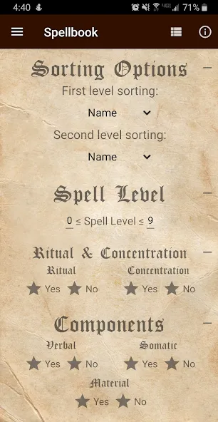 D&D Spellbook 5e [МОД Unlocked] APK Android Screenshot 2
