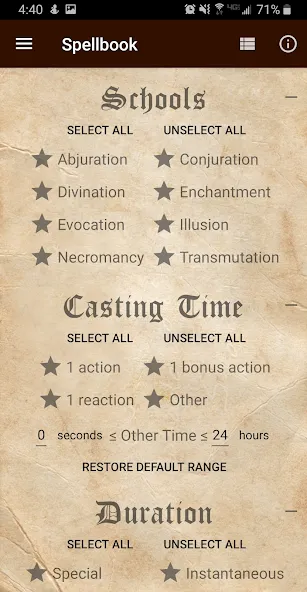 D&D Spellbook 5e [МОД Unlocked] APK Android Screenshot 3