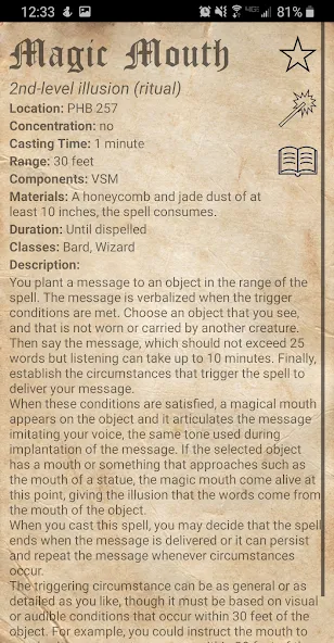 D&D Spellbook 5e [МОД Unlocked] APK Android Screenshot 5