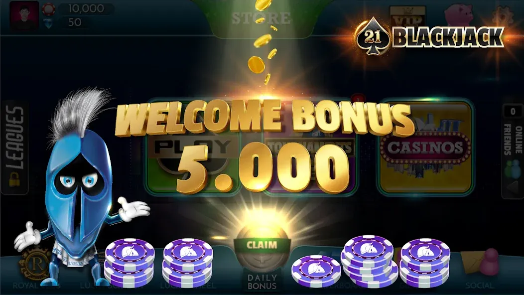 BlackJack 21 - Online Casino [МОД Unlocked] APK Android Screenshot 3