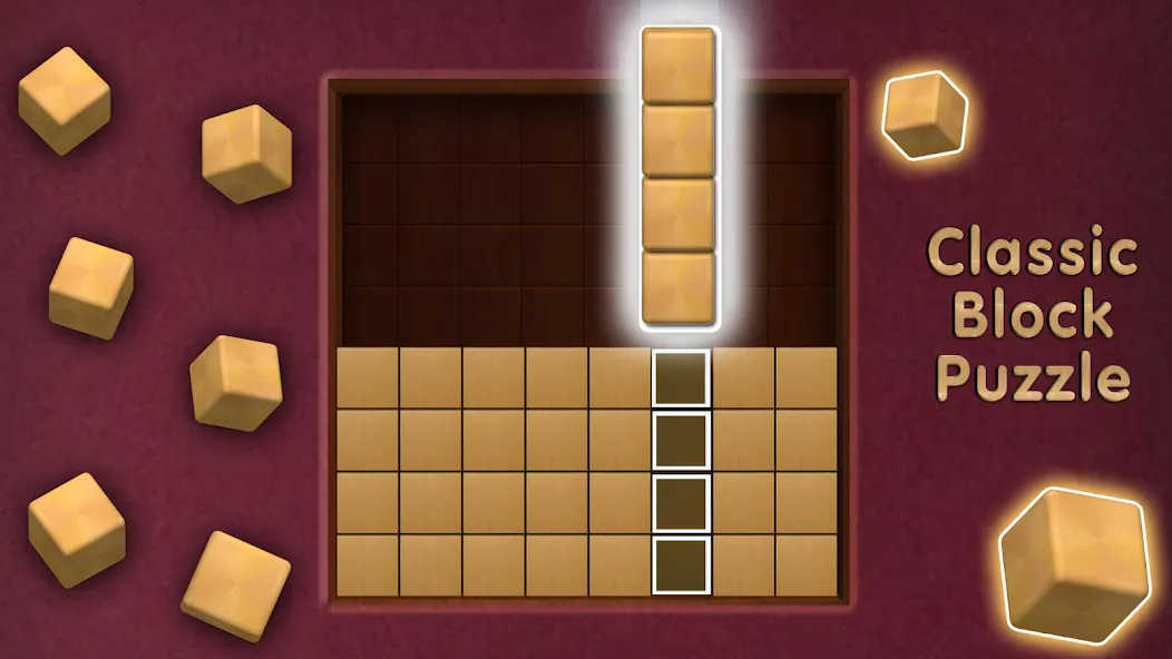 Wooden Cube Block Puzzle (Деревянный кубик головоломка) [МОД Unlocked] APK Android Screenshot 2