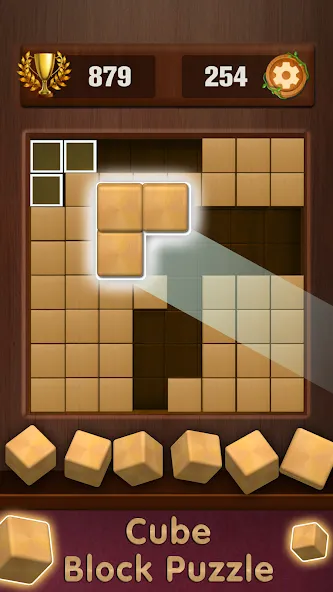 Wooden Cube Block Puzzle (Деревянный кубик головоломка) [МОД Unlocked] APK Android Screenshot 4