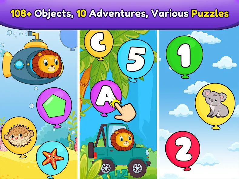 Balloon Pop Kids Learning Game [МОД Все открыто] APK Android Screenshot 1